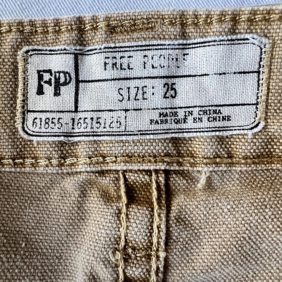 Free People cotton canvas distressed cargo utility style mini skirt - Picture 7 of 8